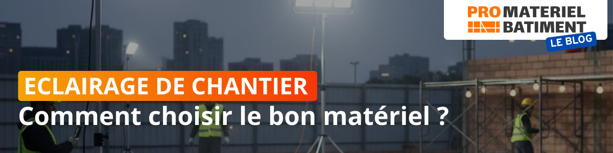 Ouvriers sur un chantier éclairé par LED